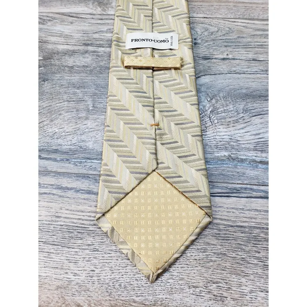 Pronto Uomo Men's Silk Geometric Neck Tie